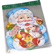 Картинка новогодняя 10 шт/уп "Дед Мороз с крысами"