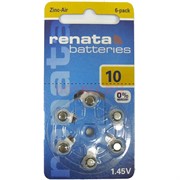 Батарейка 1.45V воздушно-цинковая renata 10 (по 6 шт/уп)