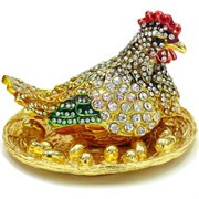 Шкатулка со стразами Курица с яйцами (652)