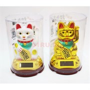 Кот Манеки Неко 2 цвета 7,5 см на солнечных батареях