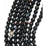 Нитка бусин 10 мм из граненого черного агата 39 бусин