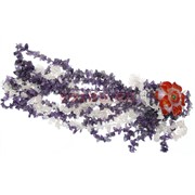 Бусы из аметиста с цветком из сердолика