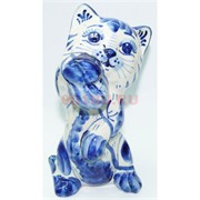 Фигурка кошка гжель 14 см из керамики