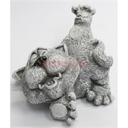 Кошка лежачая 7 см из мраморной крошки