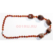 Бусы из сердолика многогранник