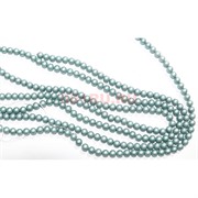 Нитка бусин 6 мм из майорки светло-зеленый матовой круглой длина 40 см