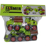 Машинки с\х Farmer Cart DIY 4 шт/набор разборные