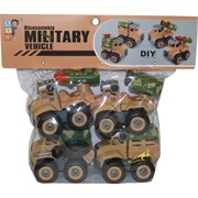 Машинки военные Military Vehicle DIY 4 шт/набор разборные