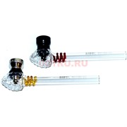 Трубка стеклянная «клубника» D&K glass pipe 8565 прозрачная