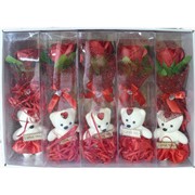 Мишка игрушечный с розой 30 см