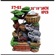 Фонтан 38 см (17-51) Слоны из полистоуна