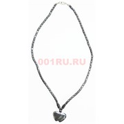 Подвеска из гематита "Два сердца" 45 см