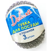 Губка для посуды стальная Deluxe 3 шт