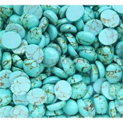 Кабошоны 10x12 овальные из зеленой бирюзы с прожилками