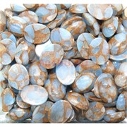 Кабошоны 12x16 овальные из голубой мозаики