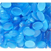Кабошоны 12x16 овальные из голубого кошачьего глаза