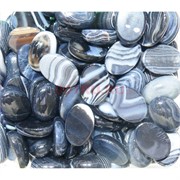 Кабошоны 13x18 овальные из черного цветного агата