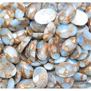 Кабошоны 13x18 овальные из голубой мозаики