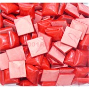 Кабошоны 14x14 квадратные из красного коралла с фактурной подошвой