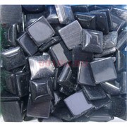 Кабошоны 14x14 квадратные из черного кошачьго глаза