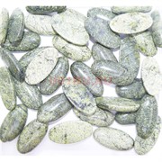 Кабошоны 15x30 вытянутый овал из змеевика
