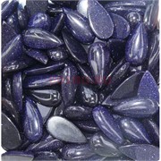 Кабошоны 15x30 капля из синего авантюрина