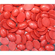 Кабошоны овальные 15x20 из красного коралла с прожилками