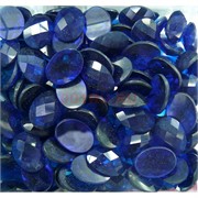 Кабошоны граненые 12x16 из синего стекла