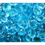 Кабошоны граненые 12x16 из голубого стекла