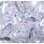 Кабошоны 15x30 овальные граненые из белого стекла
