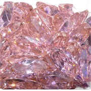 Кабошоны 15x30 овальные граненые из розового стекла