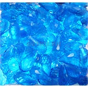 Кабошоны 10x20 граненые капли из голубого стекла