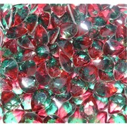 Кабошоны 10x13 капли из красно-зеленого стекла