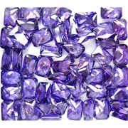 Кабошоны 10x14 прямоугольные из стекла фиолетового цвета