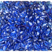 Кабошоны 5x10 челнок граненый из синего стекла