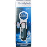 Magnifier 77337B Лупа ручная круглая 16x-37мм для чтения, с подсветкой (2 LED), черно-белая