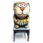Фигурка Кот с гармонью на стуле (KN00-104) из шамота