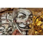 Маска Гай Фокс пластмассовая под серебро 400 шт/кор