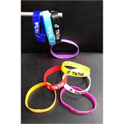Браслет Tik Tok силиконовый цветной 10 мм 100 шт/уп