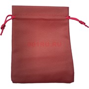Чехол пакетик из кожзама 12x15 см красный 50 шт/упаковка
