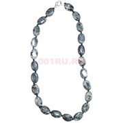 Бусы из серого лабрадора 1,1x1 см овальные 45 см