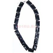 Бусы из черного агата 2x1 прямоугольные 45 см