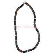 Бусы из тигрового глаза 1,5x0,5 см цилиндр 45 см