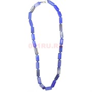 Бусы из синего агата 1,5x0,5 цилиндр 45 см