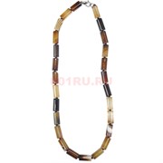 Бусы из коричневого агата 1,5x0,5 цилиндр 45 см