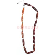 Бусы 3x0,8 см из сердолика 14 шт вытянутые 48 см