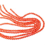 Нитка бусин 8 мм из оранжевого коралла 48 см