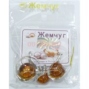 Набор 2-в-1 сережки и кольцо (Г-18529) из янтаря
