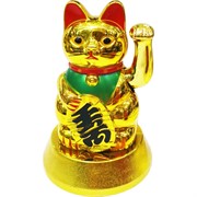 Кот Манеки Неко пластмассовый (004) высота 12 см