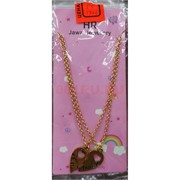 Цепочкая двойная (BS-1706) сердце friends 12 пар/уп